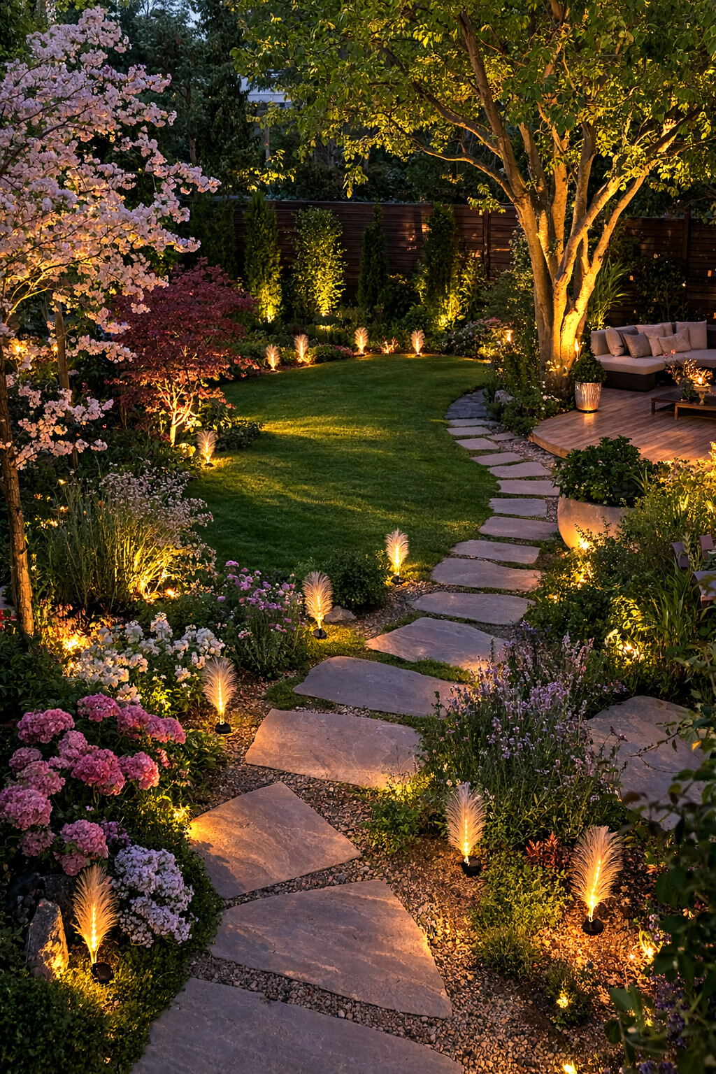 Gradina cu lampi Pampas Gradina cu lampi solare stuf pampas