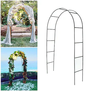 Pergola gradina arcada metalica decorata cu flori in gradina