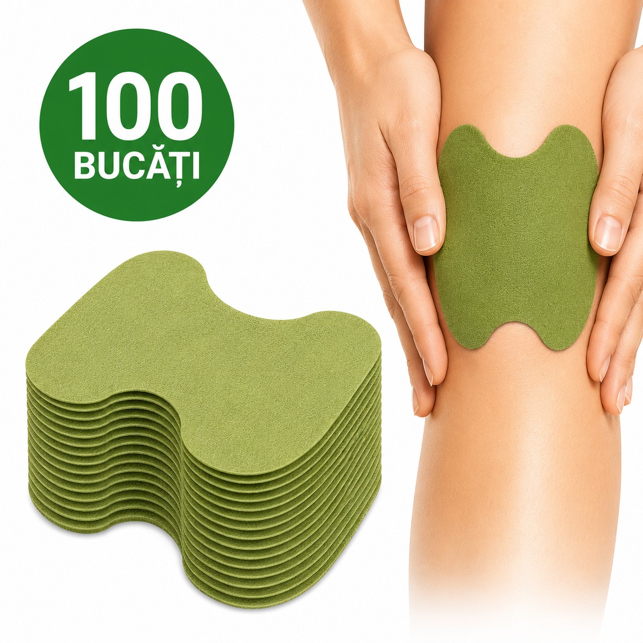 Plasturi cu pelin Plasturi cu pelin pentru genunchi și articulații, 100 bucăți, pentru aplicare locală