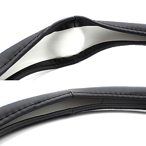Husa volan auto 38 cm, negru si rosu - imagine 3