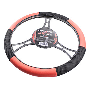 Husa volan auto 38 cm, negru si rosu - imagine 5
