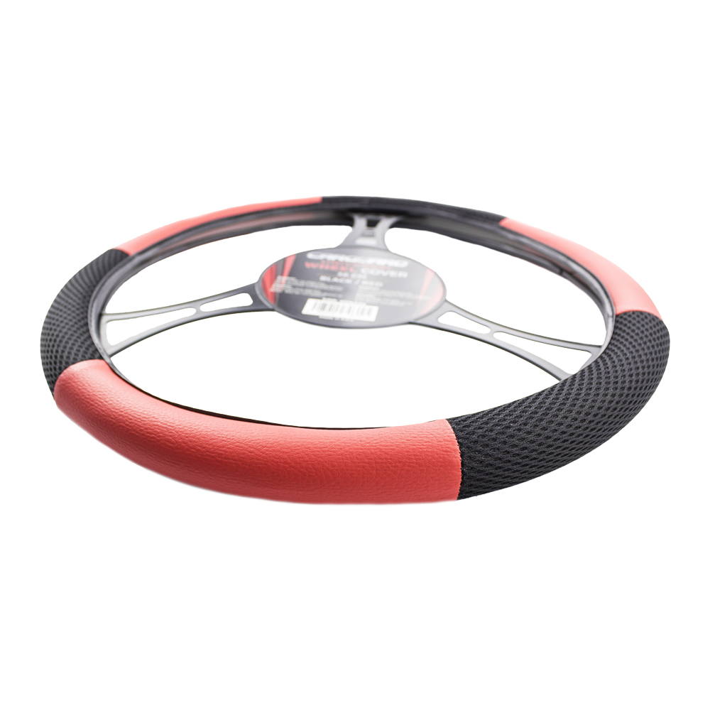 carguard-husa-volan-auto-negru-rosu-4.jpg Husa volan auto 38 cm, negru si rosu - imagine 4