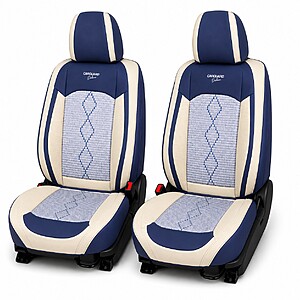 Huse auto Deluxe albastru și alb - imagine 2