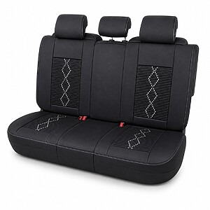 Huse auto Deluxe negru și alb - imagine 3